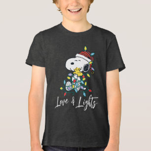 Peanuts   Christmas Love and Lights Tri-Blend Shirt