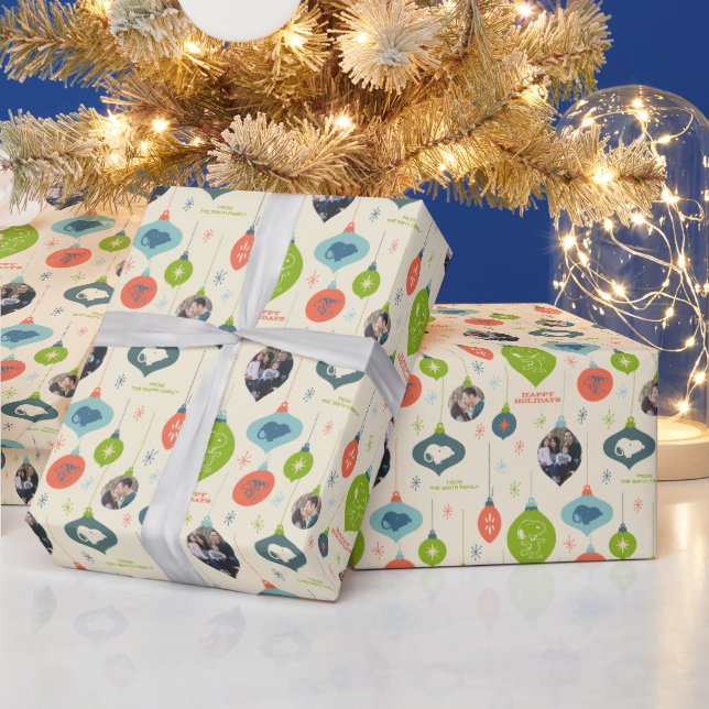 Peanuts - Christmas Ornaments | Family Photos Wrapping Paper (Holidays)