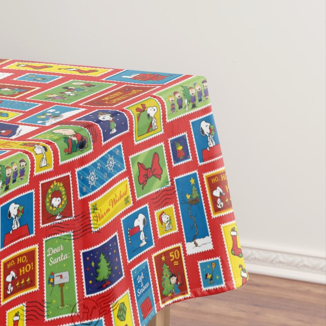 Peanuts | Christmas Postage Stamps Pattern Tablecloth (In Situ)