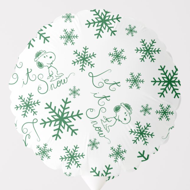 Peanuts | Christmas Snoopy Let It Snow Pattern Balloon (Front)