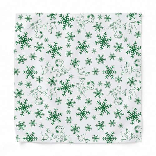 Peanuts  Christmas Snoopy Let It Snow Pattern Bandana