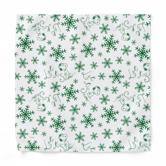 Peanuts | Christmas Snoopy Let It Snow Pattern Bandana (Front)