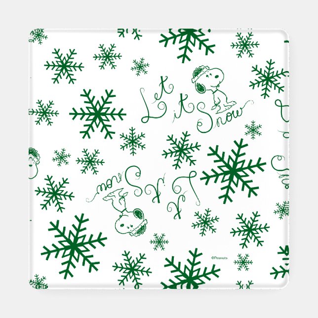 Peanuts | Christmas Snoopy Let It Snow Pattern Coaster Set (Single)