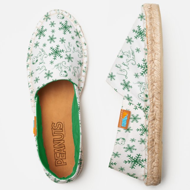 Peanuts | Christmas Snoopy Let It Snow Pattern Espadrilles (Side)