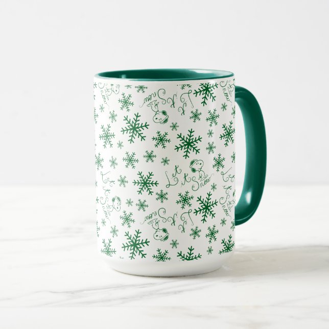 Peanuts | Christmas Snoopy Let It Snow Pattern Mug (Front Right)
