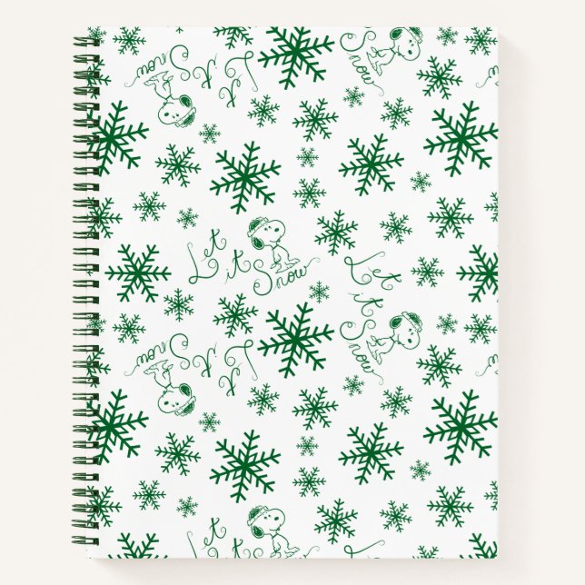 Peanuts | Christmas Snoopy Let It Snow Pattern Notebook (Front)