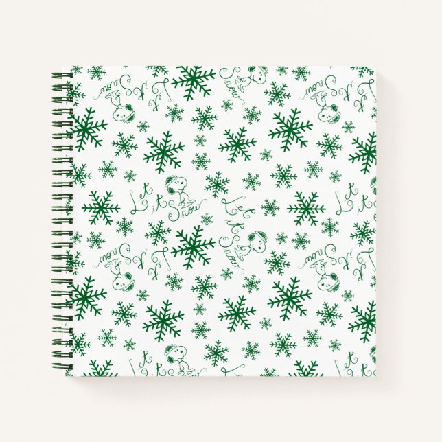 Peanuts | Christmas Snoopy Let It Snow Pattern Notebook (Front)