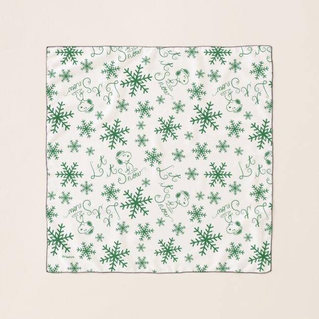 Peanuts | Christmas Snoopy Let It Snow Pattern Scarf (Front)