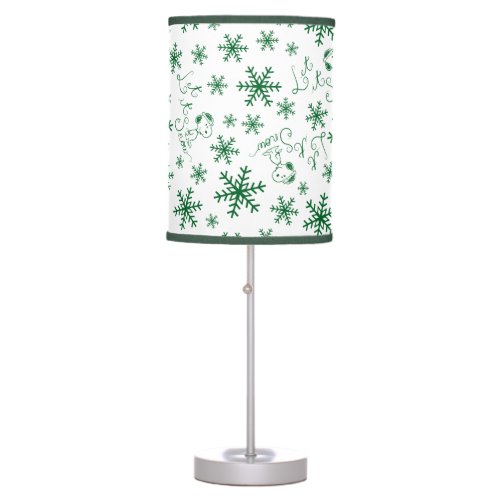 Peanuts  Christmas Snoopy Let It Snow Pattern Table Lamp