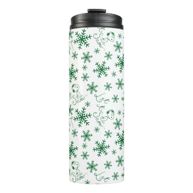 Peanuts | Christmas Snoopy Let It Snow Pattern Thermal Tumbler (Front)