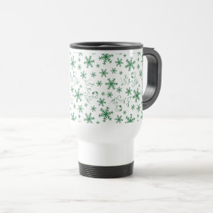 Peanuts Christmas Snoopy Let It Snow Pattern Travel Mug