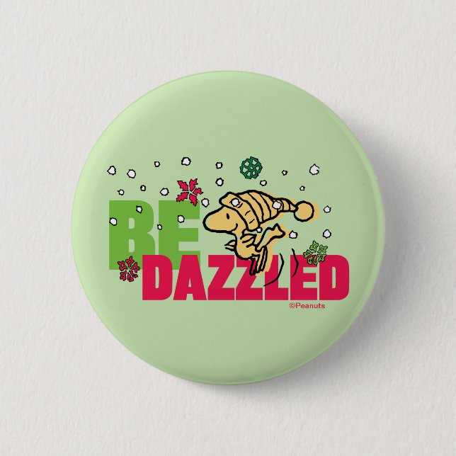 Peanuts | Christmas Woodstock Be Dazzled Button (Front)