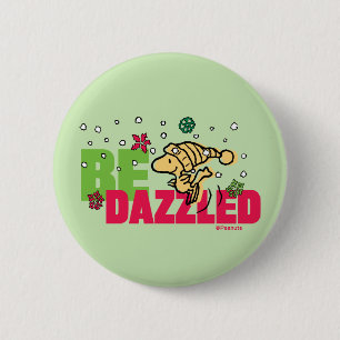 Peanuts Christmas Woodstock Be Dazzled Button