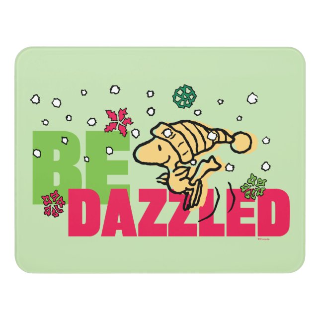 Peanuts | Christmas Woodstock Be Dazzled Door Sign (Contemporary Front)