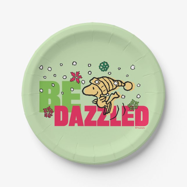 Peanuts | Christmas Woodstock Be Dazzled Paper Plates (Front)