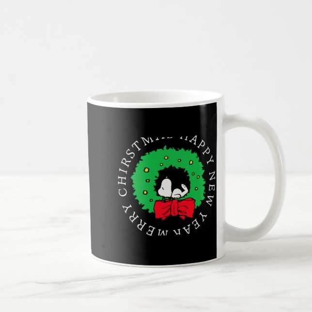 Peanuts Christmas Wreath  Coffee Mug (Right)