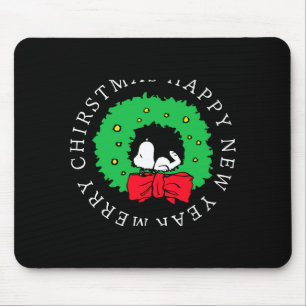 Peanuts Christmas Wreath  Mouse Pad