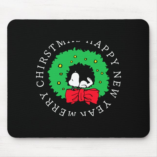 Peanuts Christmas Wreath  Mouse Pad (Front)