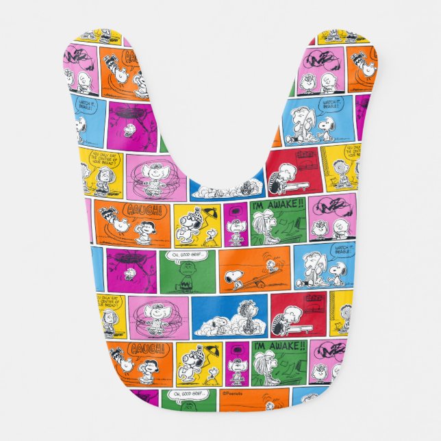 PEANUTS | Classic Comic Pattern Baby Bib (Front)