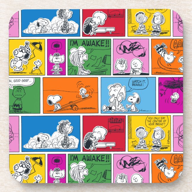 PEANUTS | Classic Comic Pattern Beverage Coaster (Front)
