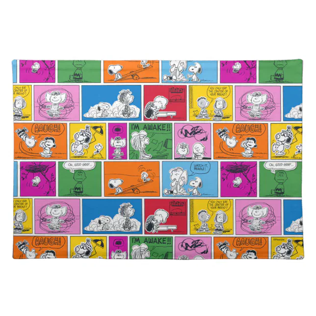 PEANUTS | Classic Comic Pattern Cloth Placemat | Zazzle