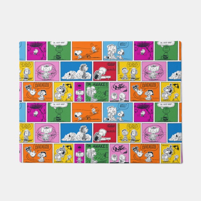 PEANUTS | Classic Comic Pattern Doormat (Front)