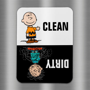 Clean Dirty Dishwasher magnet, Zazzle