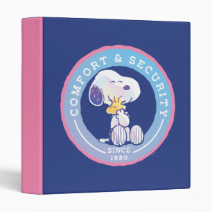 Peanuts   Comfort & Security Badge Blue 3 Ring Binder
