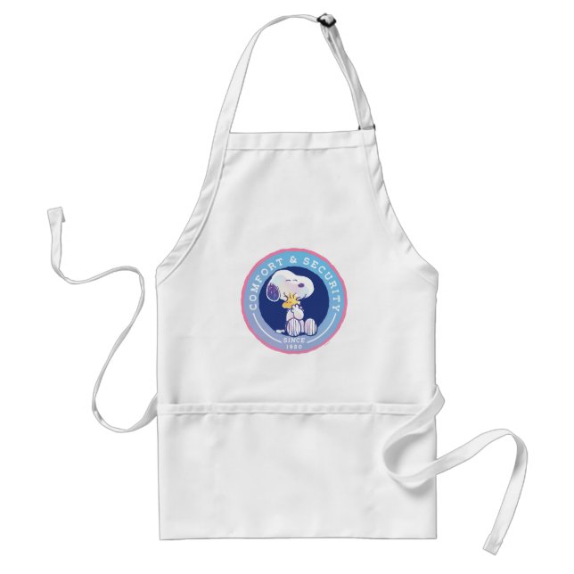 Peanuts | Comfort & Security Badge Blue Adult Apron (Front)