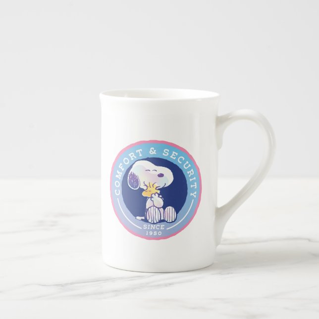 Peanuts | Comfort & Security Badge Blue Bone China Mug (Right)