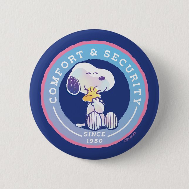 Peanuts | Comfort & Security Badge Blue Button (Front)