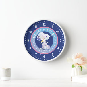 Peanuts Comfort & Security Badge Blue Clock