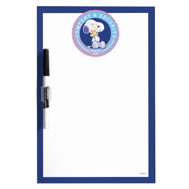 Peanuts | Comfort & Security Badge Blue Dry Erase Board (Front)