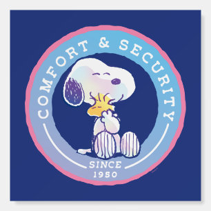 Peanuts   Comfort & Security Badge Blue Foam Board