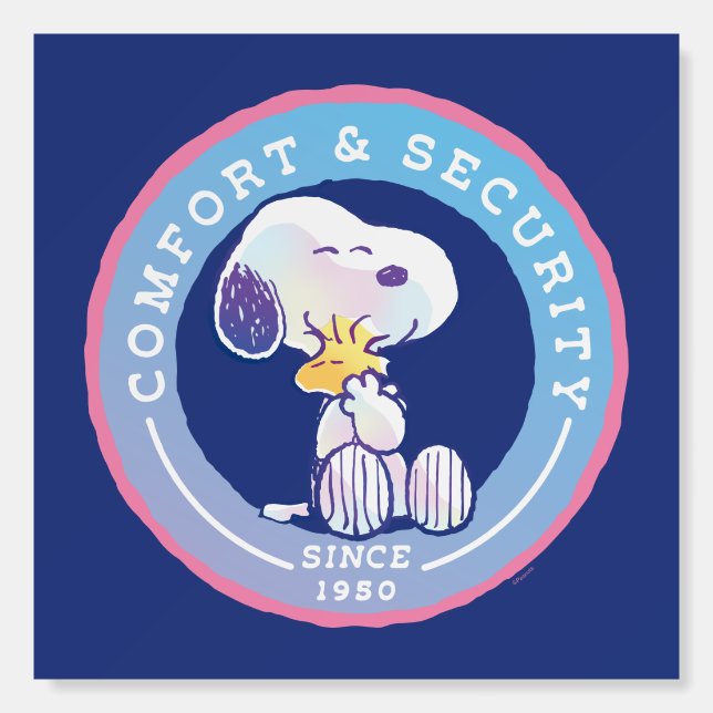 Peanuts | Comfort & Security Badge Blue Foam Board (Front)