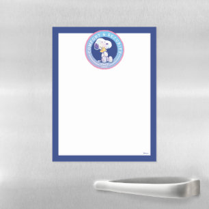 Peanuts Comfort & Security Badge Blue Magnetic Dry Erase Sheet