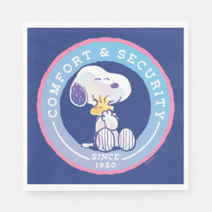 Peanuts Comfort & Security Badge Blue Napkins