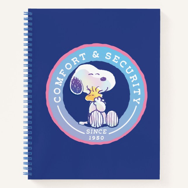 Peanuts | Comfort & Security Badge Blue Notebook (Front)