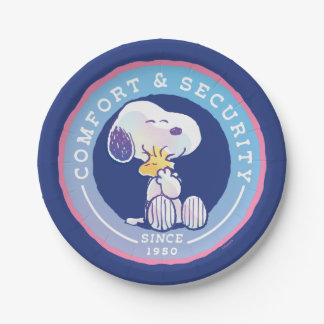 Peanuts | Comfort & Security Badge Blue Paper Plates