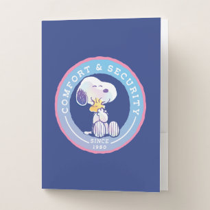 Peanuts   Comfort & Security Badge Blue Pocket Folder