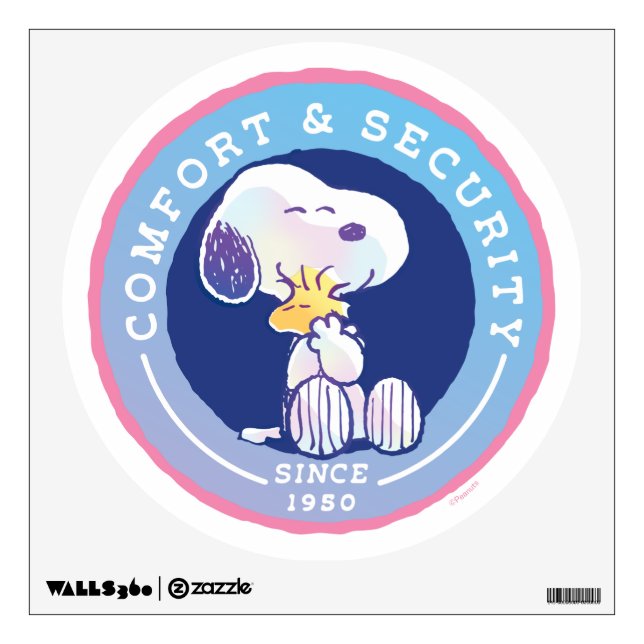 Peanuts | Comfort & Security Badge Blue Wall Decal (Front)