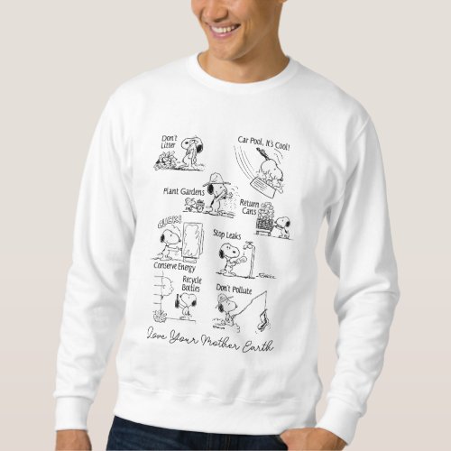 Peanuts  Conserve Recycle Dont Pollute Sweatshirt