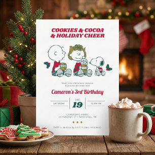 Peanuts Cookies and Cocoa Holiday Birthda Invitation
