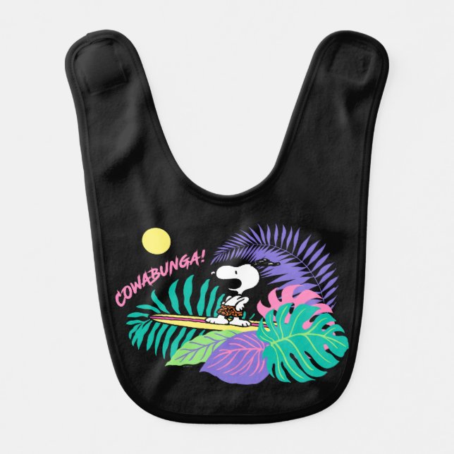 Peanuts | Cowabunga Snoopy Baby Bib (Front)