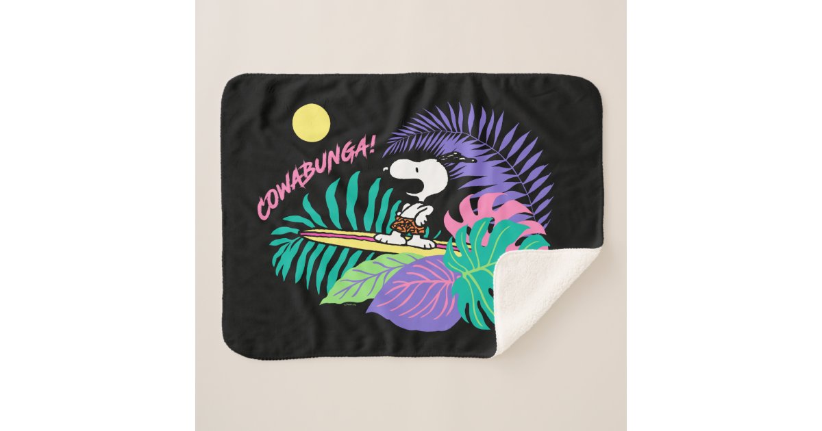 Peanuts Cowabunga Snoopy Sherpa Blanket Zazzle