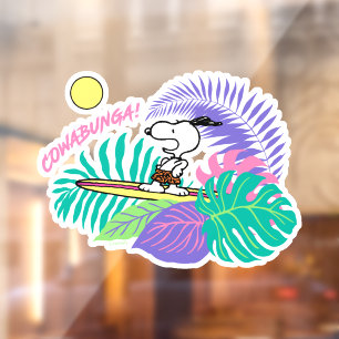 Peanuts   Cowabunga Snoopy Window Cling