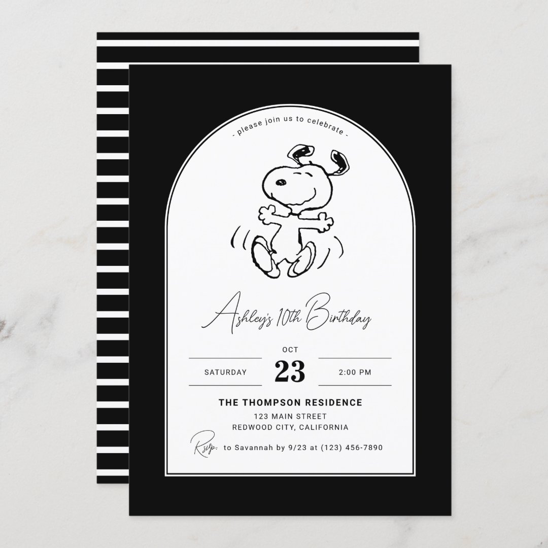 Peanuts | Dancing Snoopy Birthday Invitation