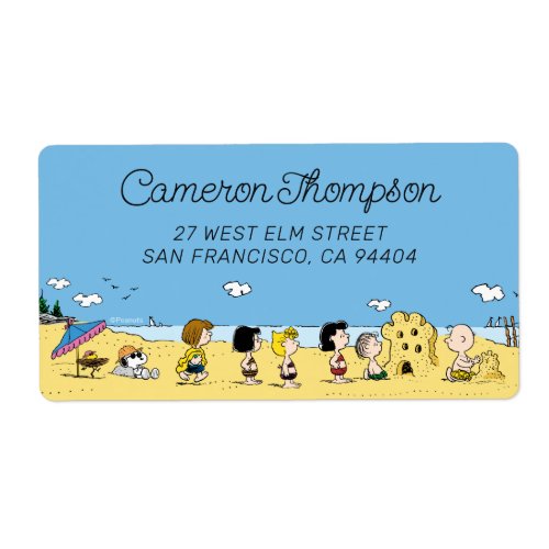 Peanuts  Day at the Beach Label