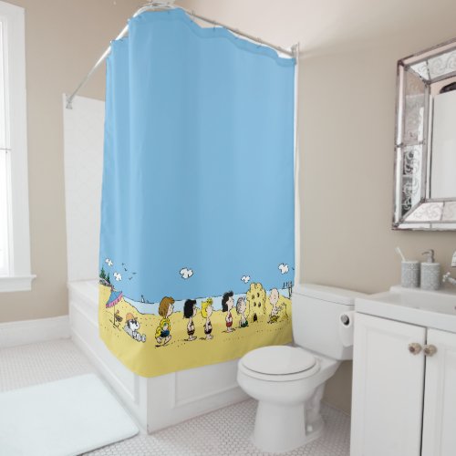 Peanuts  Day at the Beach Shower Curtain