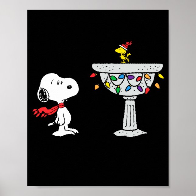 Peanuts Decorated Bird Bath  Poster (Front)